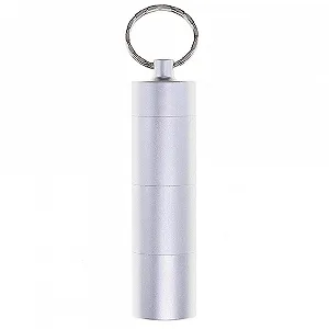 Коробка для таблеток Алюмінієва портативна з ключем 3 відділення Водонепроникна для щоденного використання в подорожах та кемпінгу - Фото 1