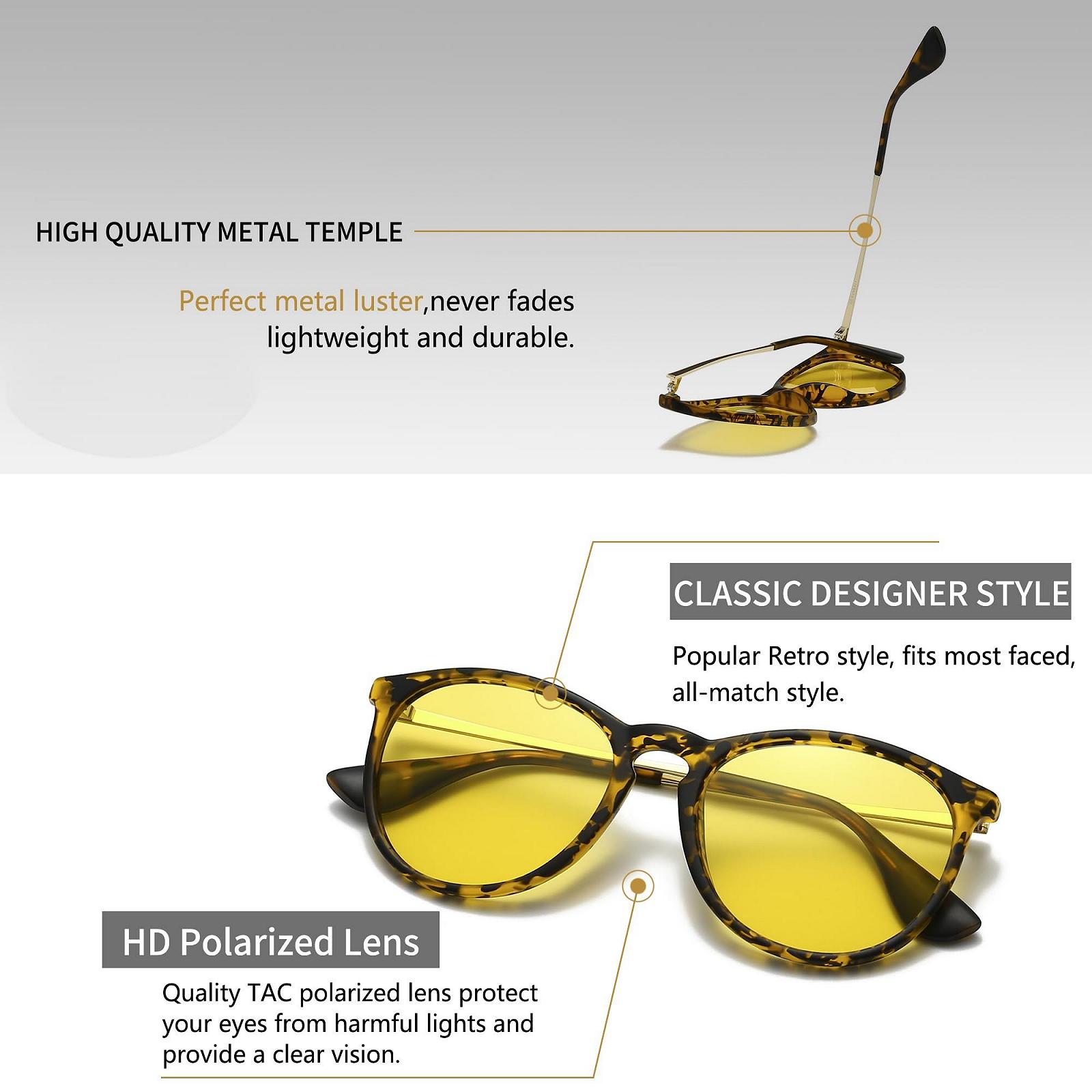 Сонцезахисні окуляри SUNGAIT круглі вінтажні жіночі SGT567HPKYESEU, оправа бурштинова (матова), фото №4