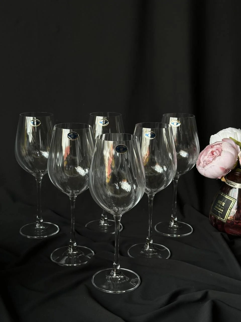 Набір келихів для вина екохрусталь Cora 6 шт, фото №1