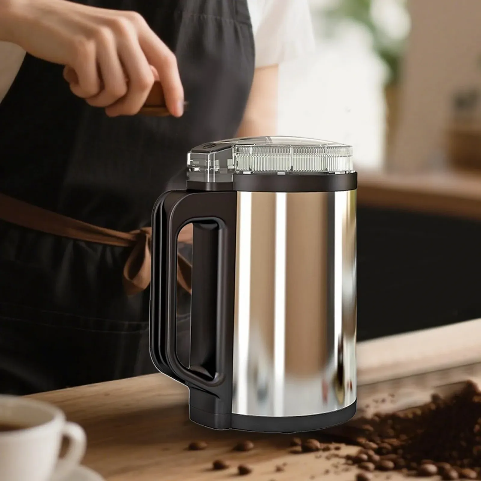 Мельница для кофейных зерен, Высокопроизводительная мельница из нержавеющей стали с прочным режущим лезвием, Мельница с лезвиями из нержавеющей стали для дома, любителей кухни и ежедневного использования, фото №9