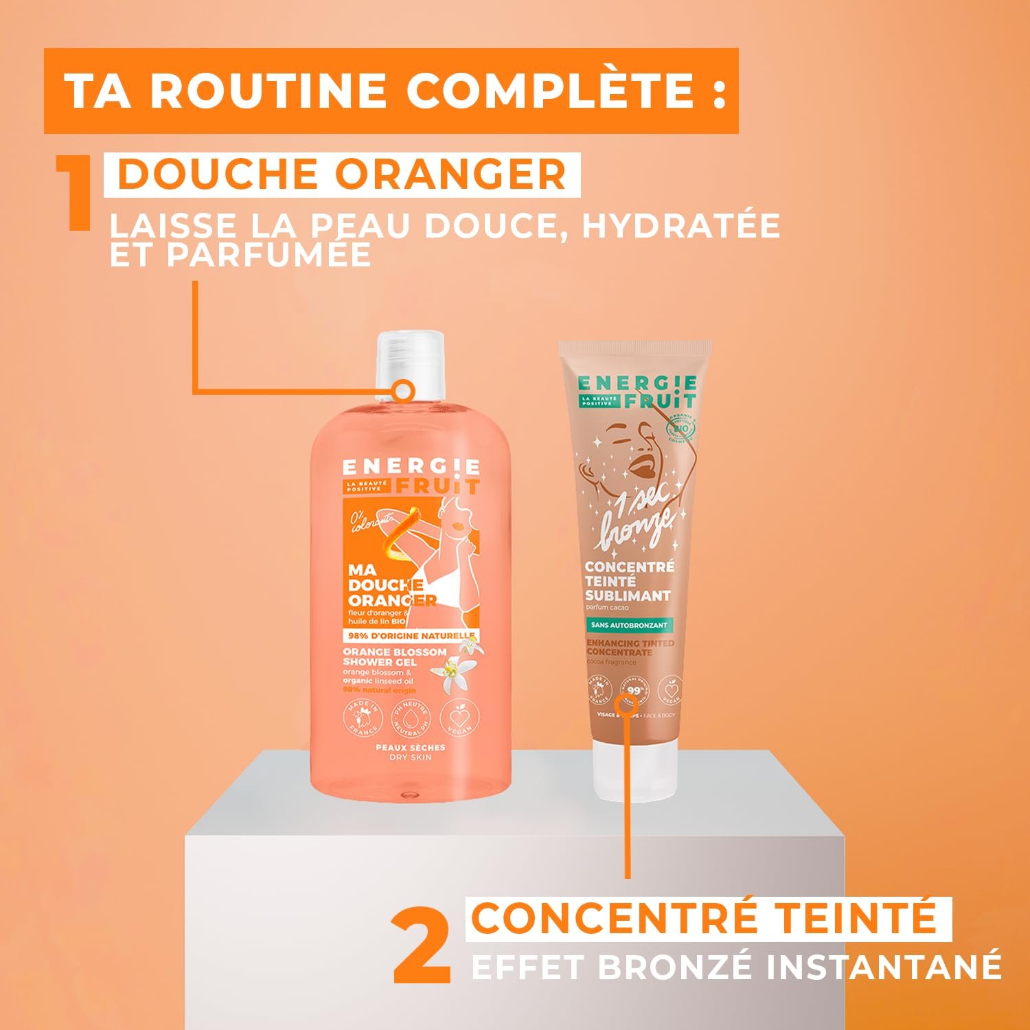 Гель для душа ENERGIE FRUIT pH Neutral Orange Blossom & Organic Linseed Oil 500 мл, фото №7