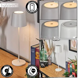 Настільна лампа HOFSTEIN Belece LED димована метал/пластик USB-C акумулятор 2 Ват 310 Люмен 3000 Кельвін білий synthetic.ua - Фото 1