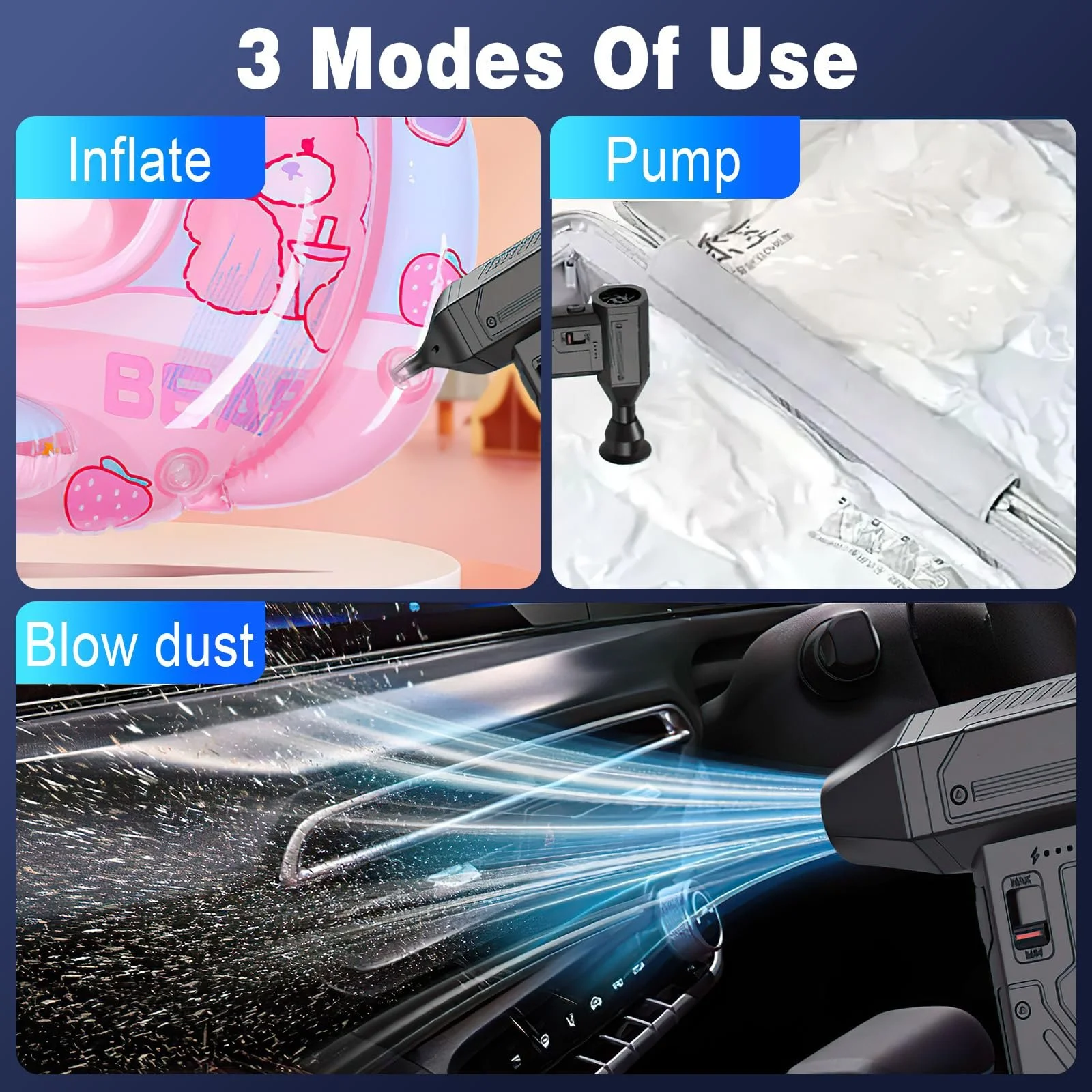 Акумуляторний повітродувка 130 000 об/хв 8000 мАг 6 насадок, фото №6 Акумуляторний повітродувка 130 000 об/хв 8000 мАг 6 насадок, фото №6