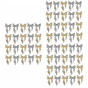 Наклейки для ногтей Healeved Бантик, 3 набора, золотистый, 100 шт x 3 - Фото 1