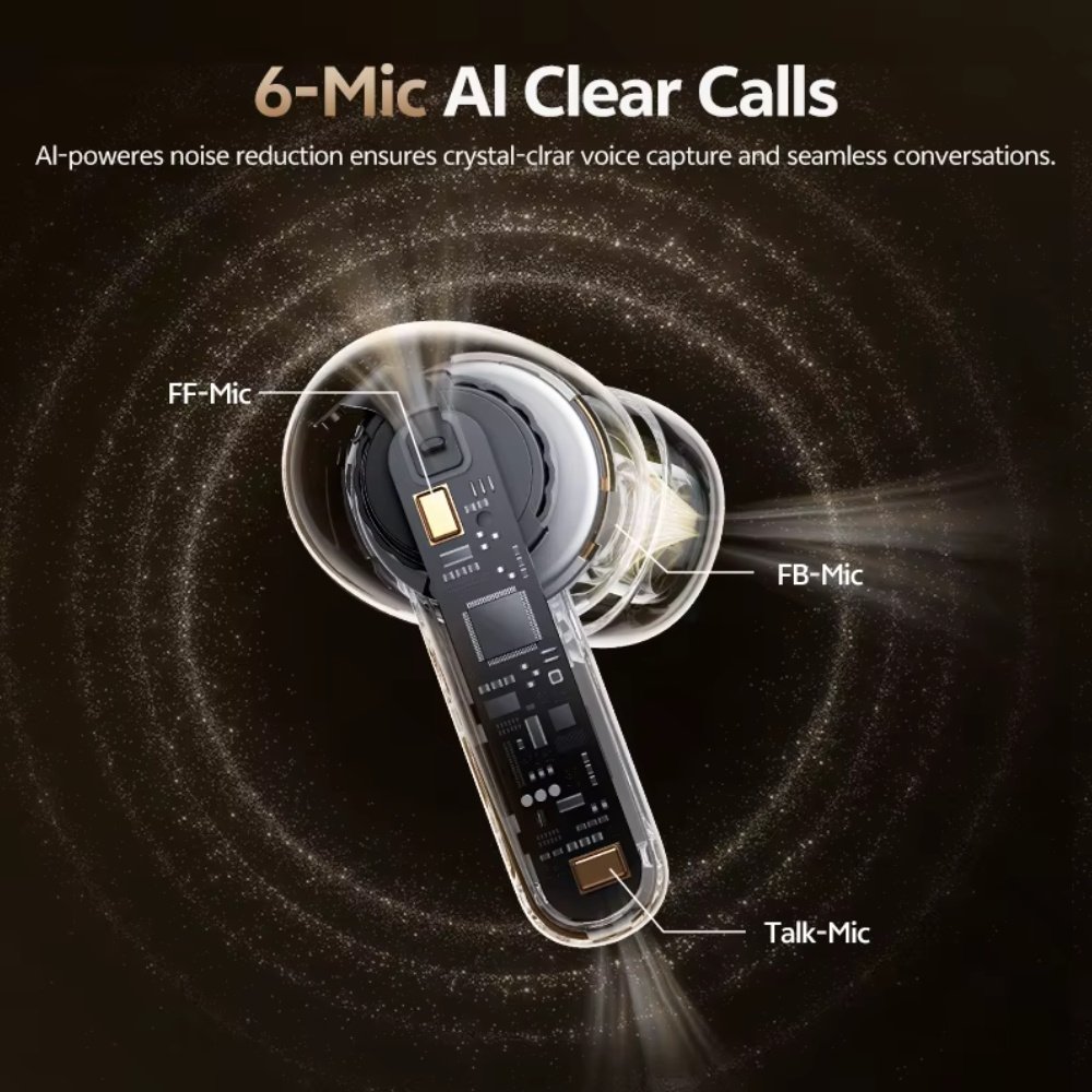 Наушники QCY MeloBuds N20 ANC -50dB BT6.0 Multipoint Black, фото №4