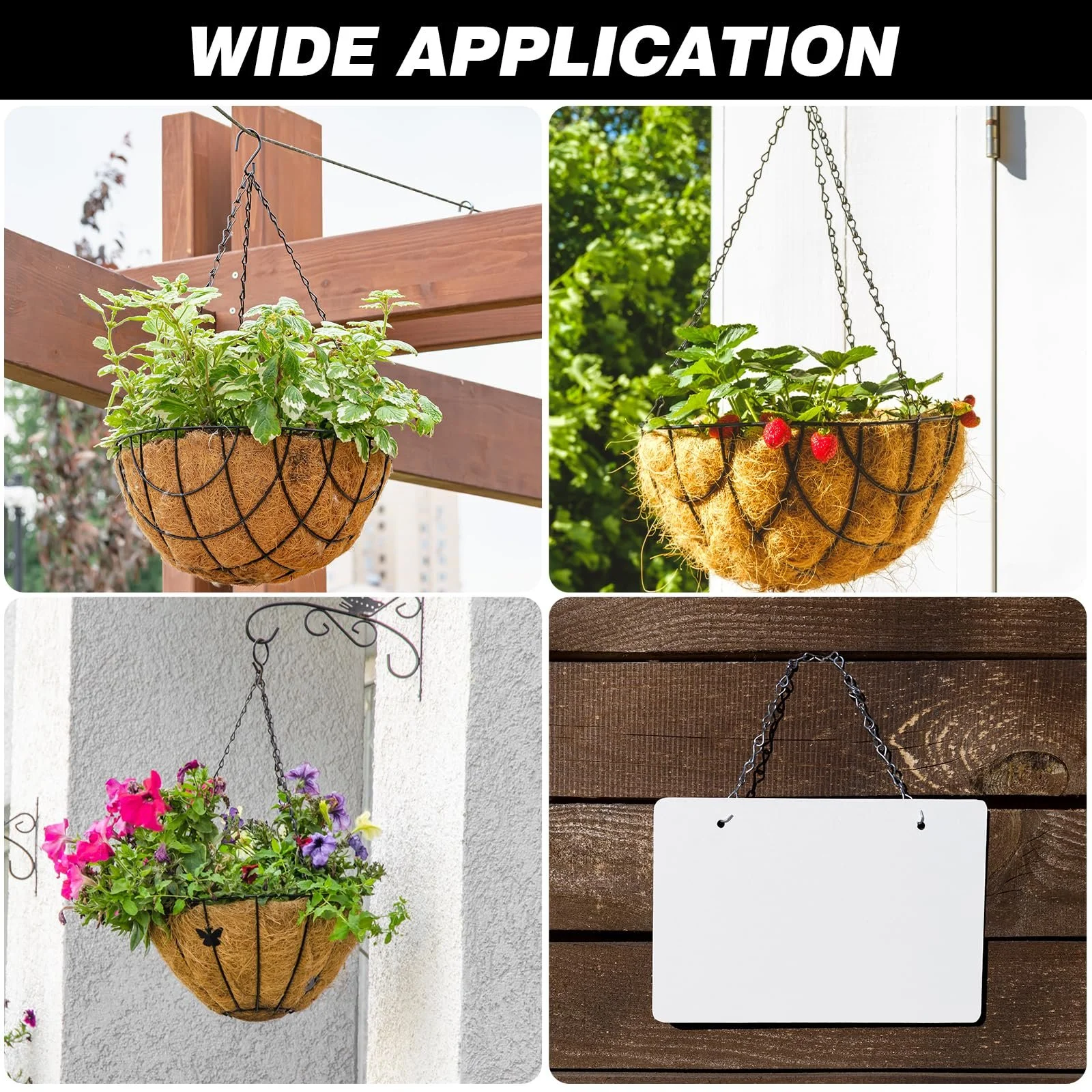 Ланцюжки для підвісних кошиків Ouligay Metal 50 см 6 шт. Black, фото №3