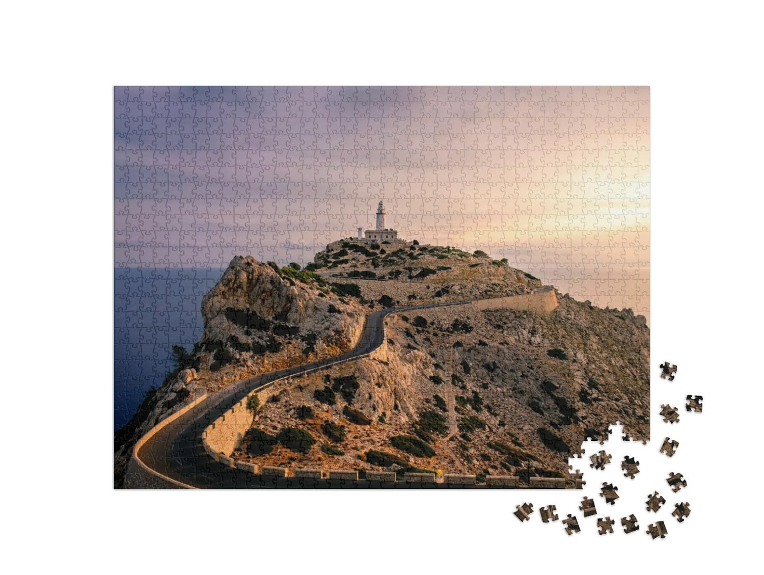 Пазл puzzleYOU Puzzle Collection Mallorca, Lighthouses 1000 элементов "Маяк на мысе Форментор на Майорке", фото №2