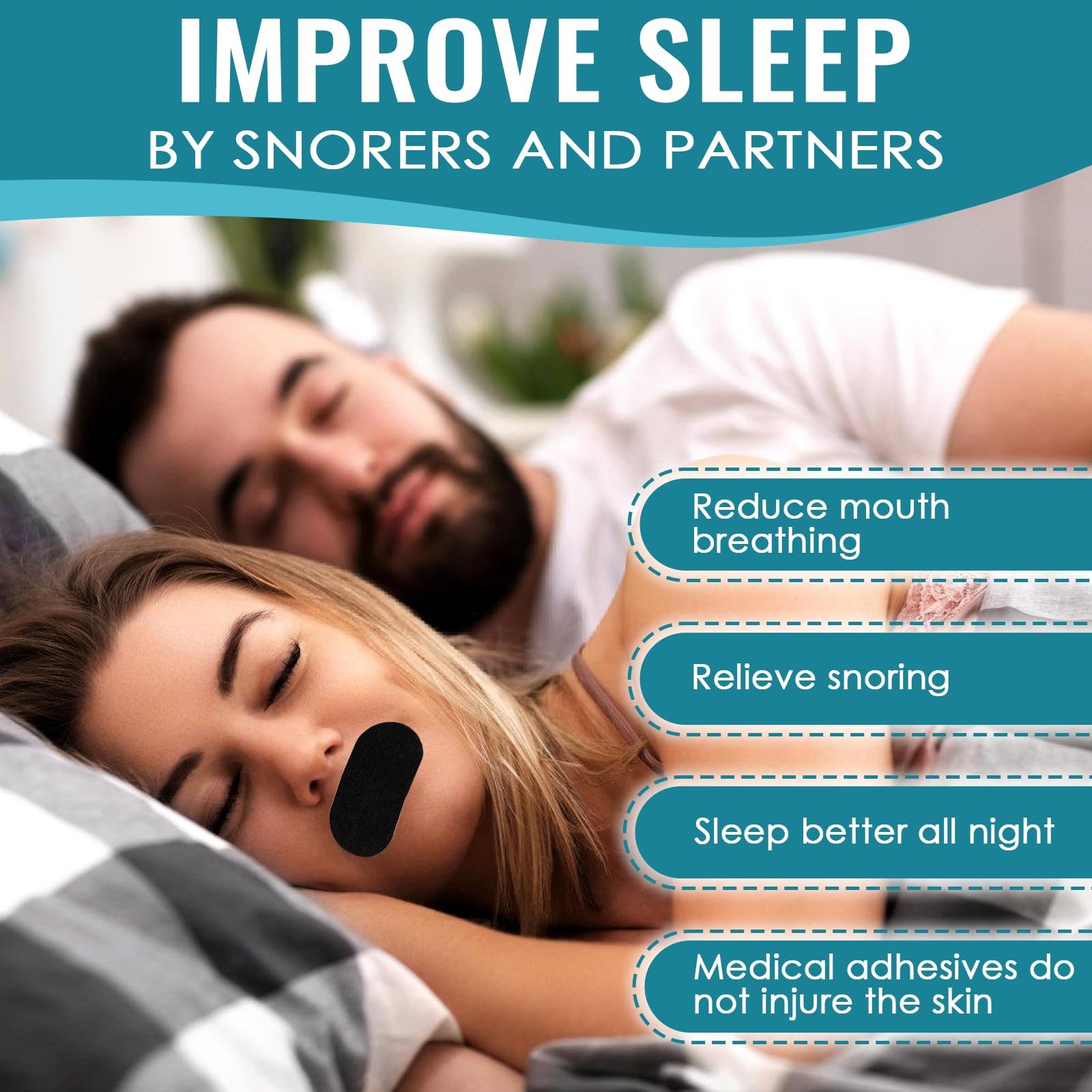 Смужки для рота для сну (30 шт. в упаковці), Засіб від хропіння, Покращує сон і дихання, фото №7