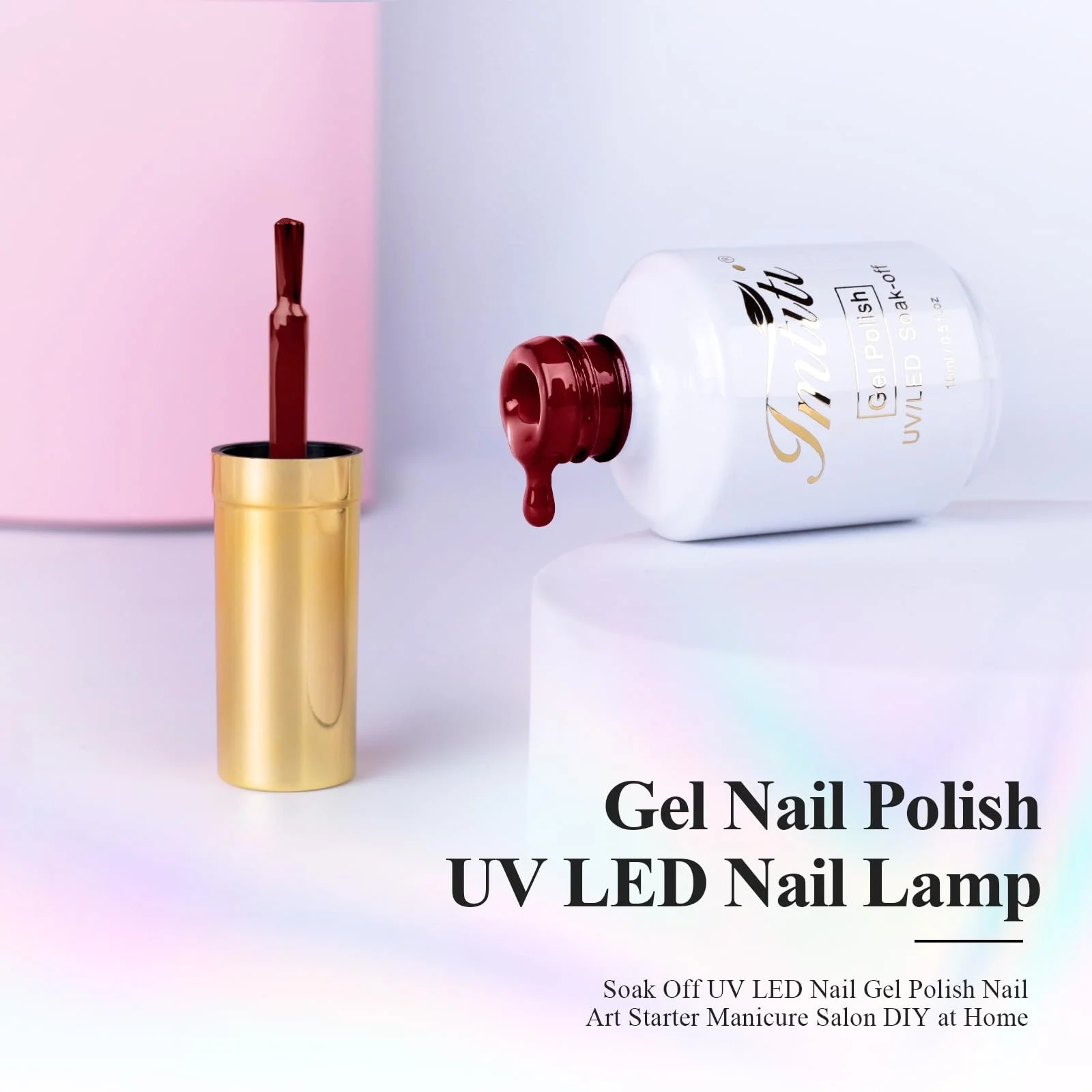 Гель-лак Imtiti Червоний Бордовий 15 мл, фото №6