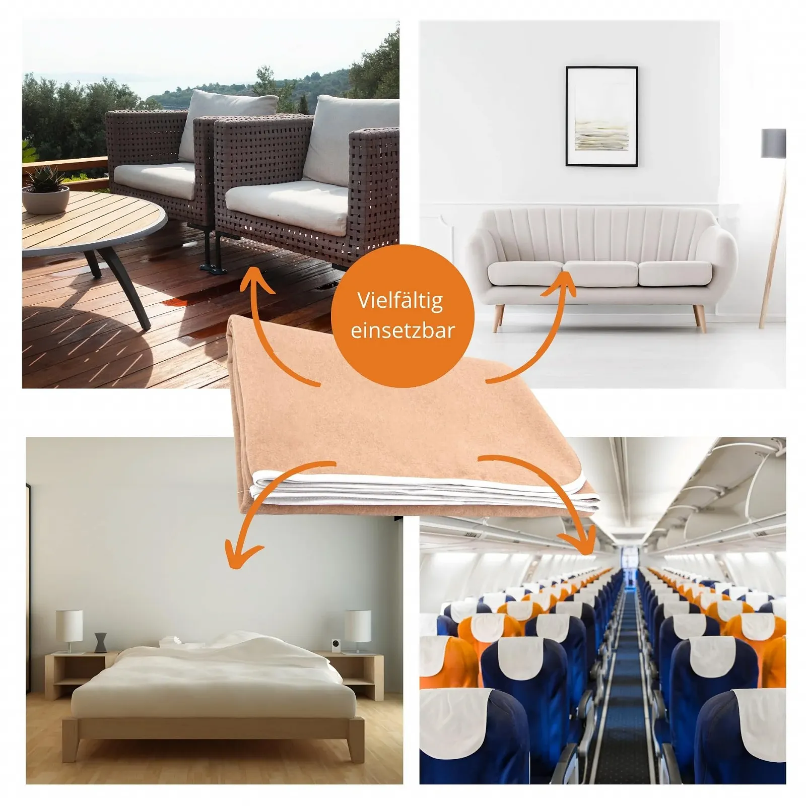 Покривало Sleepling М'яка Зроблено в Німеччині 150 x 200 см Бежевий Меланж, фото №4 Покривало Sleepling М'яка Зроблено в Німеччині 150 x 200 см Бежевий Меланж, фото №4