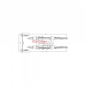 Трос стояночного тормоза METZGER 11.5971 задний - Фото 1