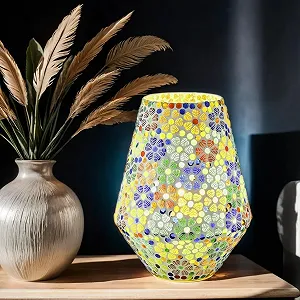 Настільна лампа Marrakech Boho Fikus -3 Декоративна приліжкова 24 см Мозаїка E27 synthetic.ua - Фото 1