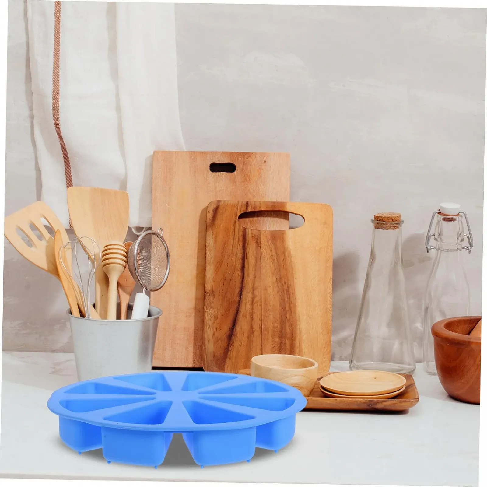 Форма для випікання VALICLUD Трикутна Силіконова 8 комірок Дизайн часточок апельсина Помаранчева, фото №7