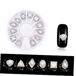 Стразы для ногтей Healvian Кристаллы для блестящего маникюра 12 сеток synthetic.ua - Фото 1