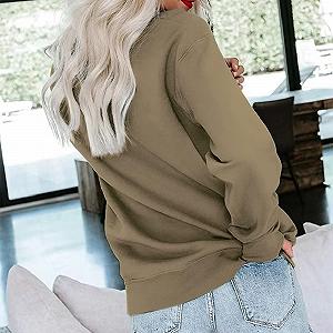 Уютная Женская Толстовка в Рождественском Стиле 2025, Модная, Повседневная, Однотонная, Круглый Вырез, Карман, С Длинными Рукавами, Толстовка Colla, Пуловер для Женщин synthetic.ua - Фото 1