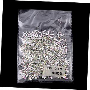 Стразы для ногтей Healvian 1440 шт., плоские, круглые, разноцветные AB с серебристой задней стороной synthetic.ua - Фото 1