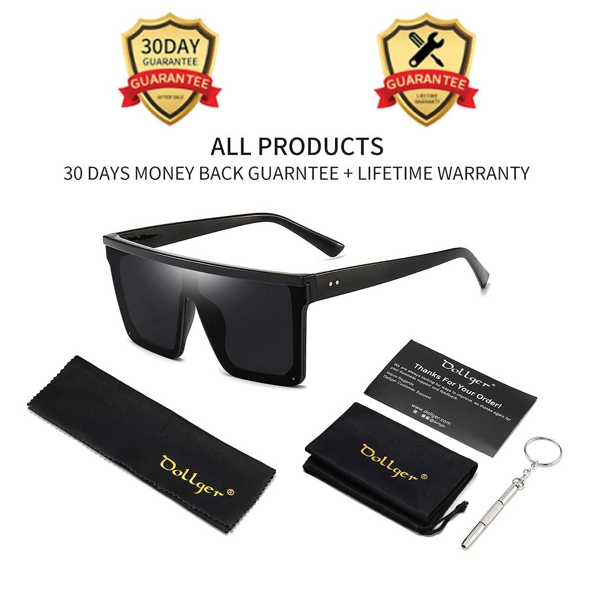 Сонцезахисні окуляри Dollger, UV400 захист, Вінтажні чоловічі жіночі, фото №8