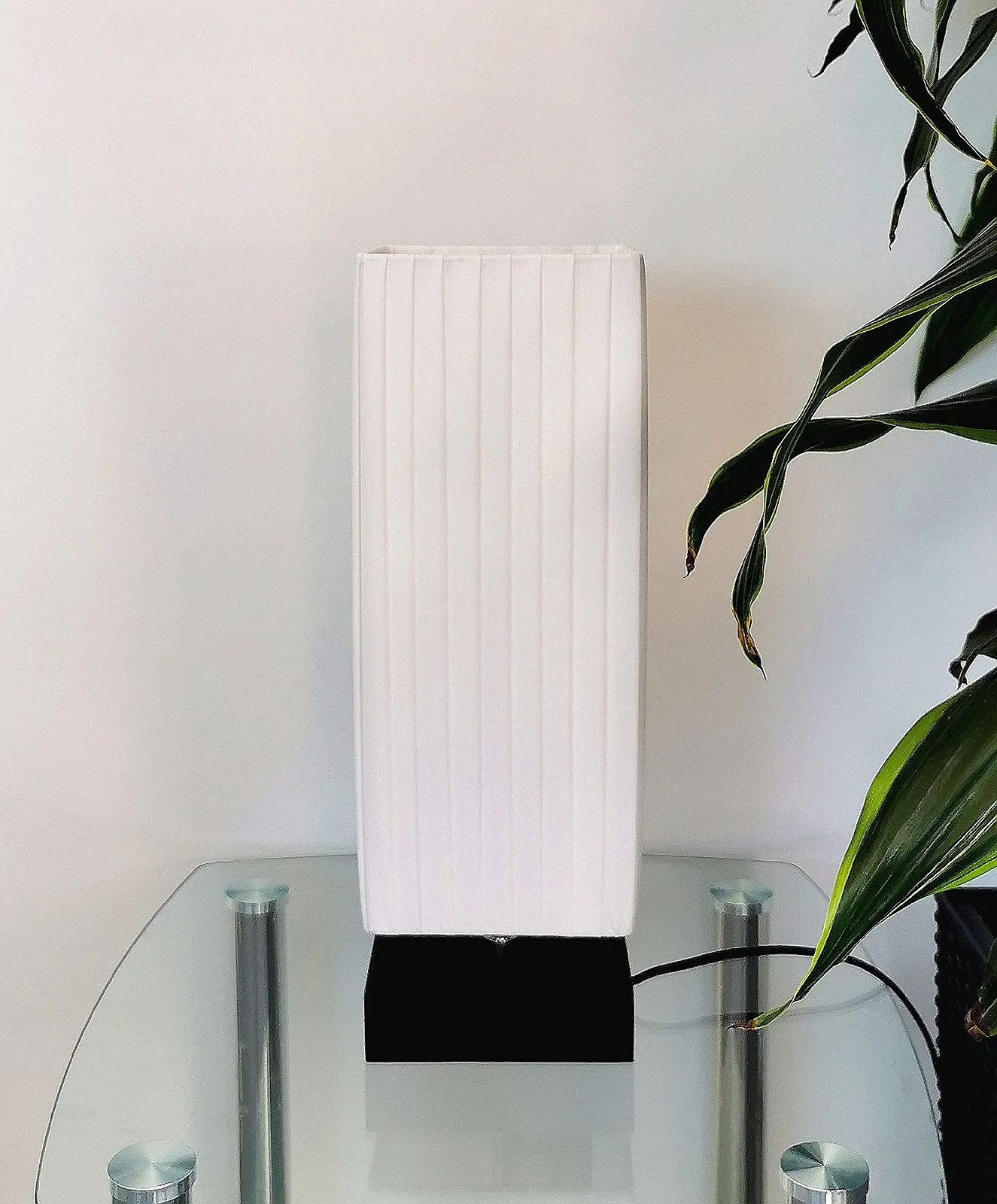 Настільна лампа Trango 2021 Design Nizza E27 Квадратна дерев'яна основа 41 см Чорна, фото №6