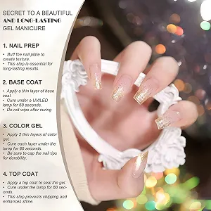 Гель-лак Vishine L320 Fantasy Champagne з блискітками, шампанське, золото, 16 мл synthetic.ua - Фото 1