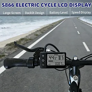 LCD-Велокомп'ютер Cuifati S866 24V 36V 48V Водонепроникний роз’єм для електровелосипеда synthetic.ua - Фото 1