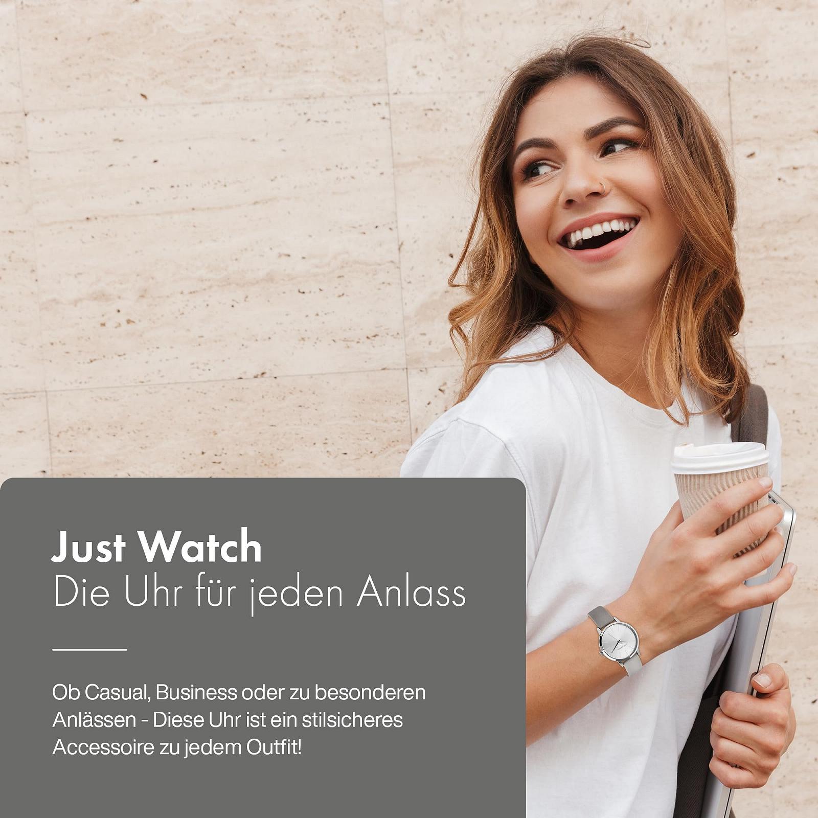 Женские часы Just Watch Ella JW10093, аналоговые, кварцевые, элегантные, кожаный ремешок, застежка-пряжка, фото №5