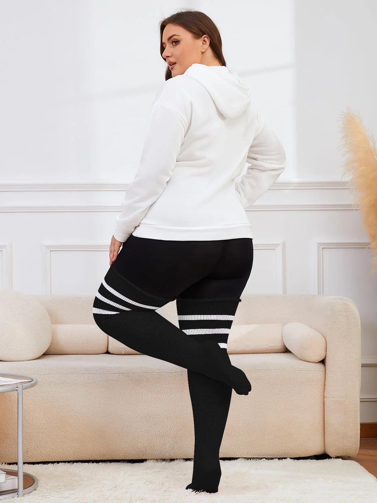 Женские носки Moon Wood Plus Size Overknee (выше колена) Длинные термо носки с подвязкой, фото №6
