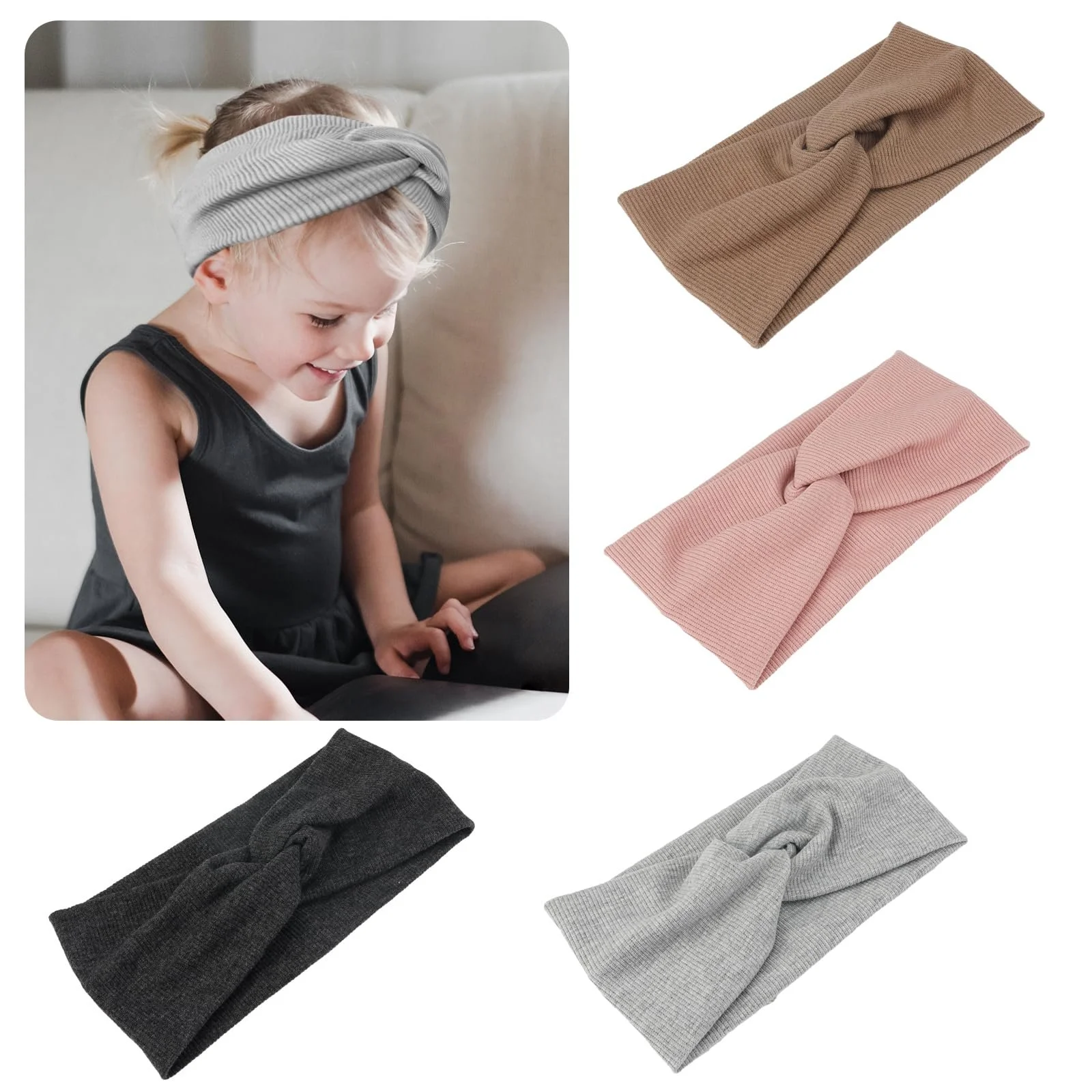 Пов'язка на голову Бавовняна Еластична Осінь-Зима, фото №6