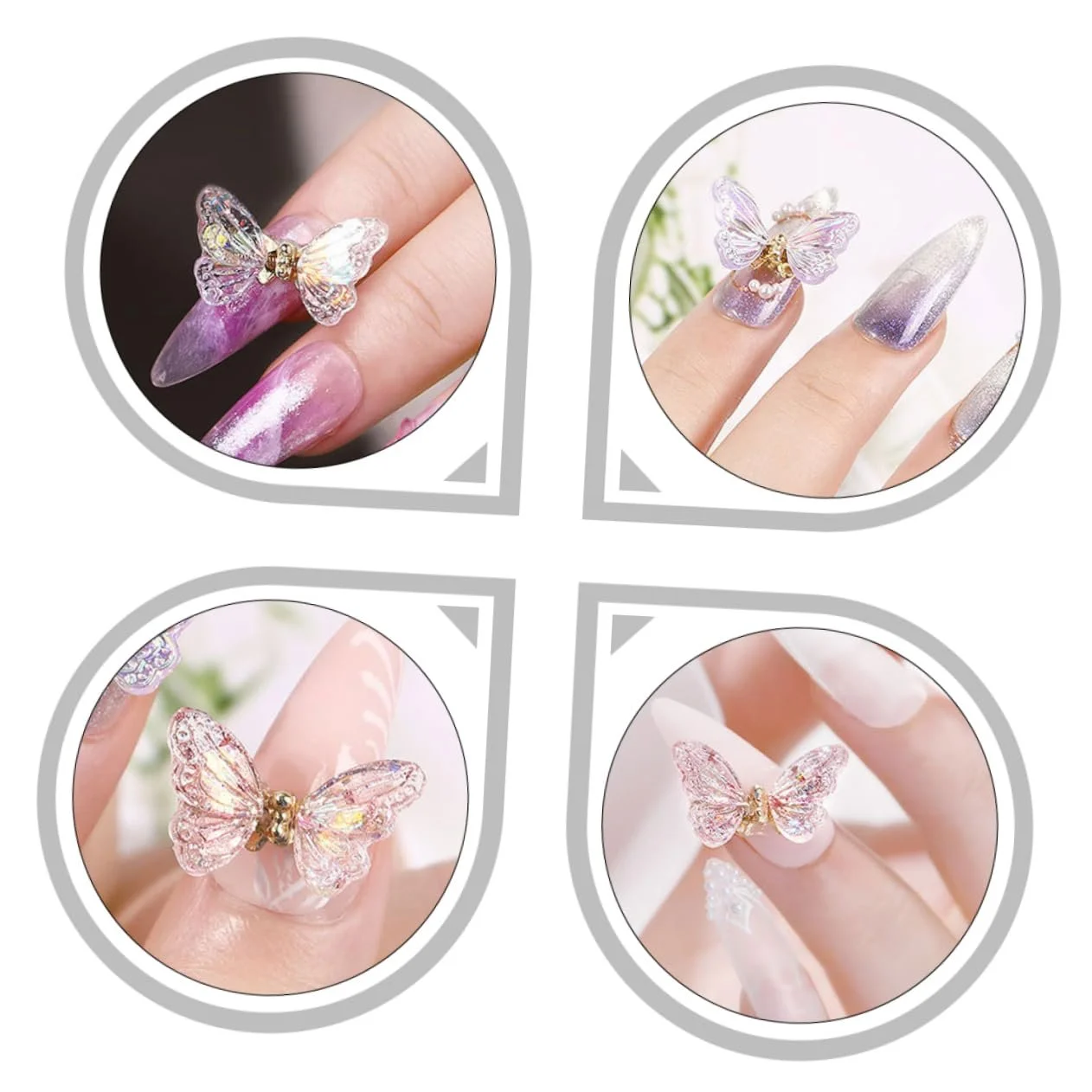 Підвіски Housoutil 4 шт., прикраси для манікюру з DIY-сплаву, аксесуари для дівчат, фото №6