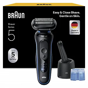 Електробритва Braun Series 5 52-B7000cc станція SmartCare 3 гнучких леза Blue - Фото 1