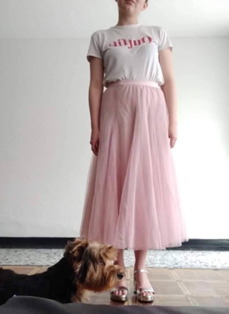 Юбка Тюль Feoya A-силуэта, Эластичная высокая талия, Юбка миди, Женская длинная юбка, Сетка, Большой подол, Элегантная нижняя юбка, фото №6