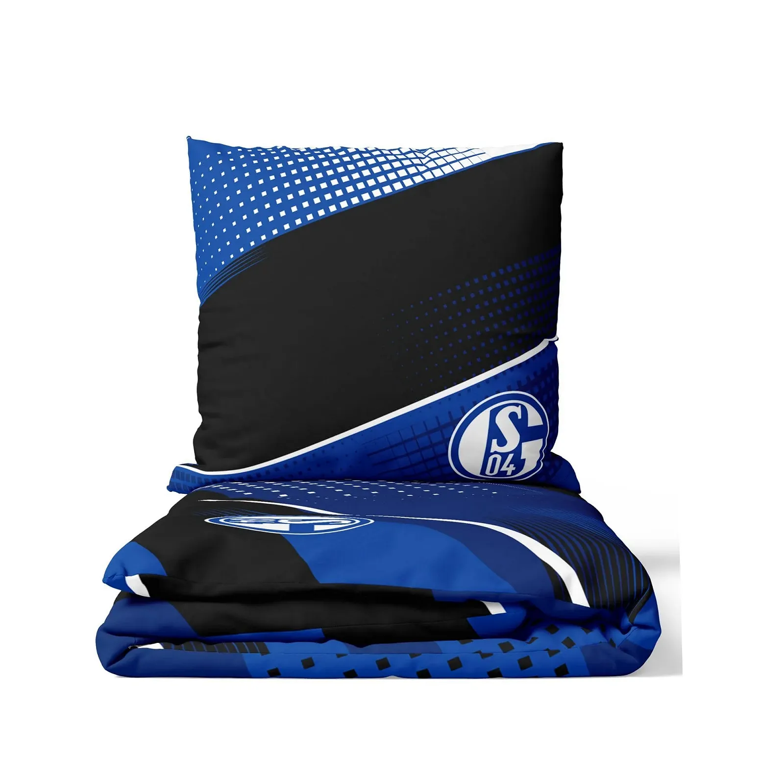 Комплект постільної білизни FC Schalke 04 135 x 200 см + 80 x 80 см Чорно-синій, фото №2