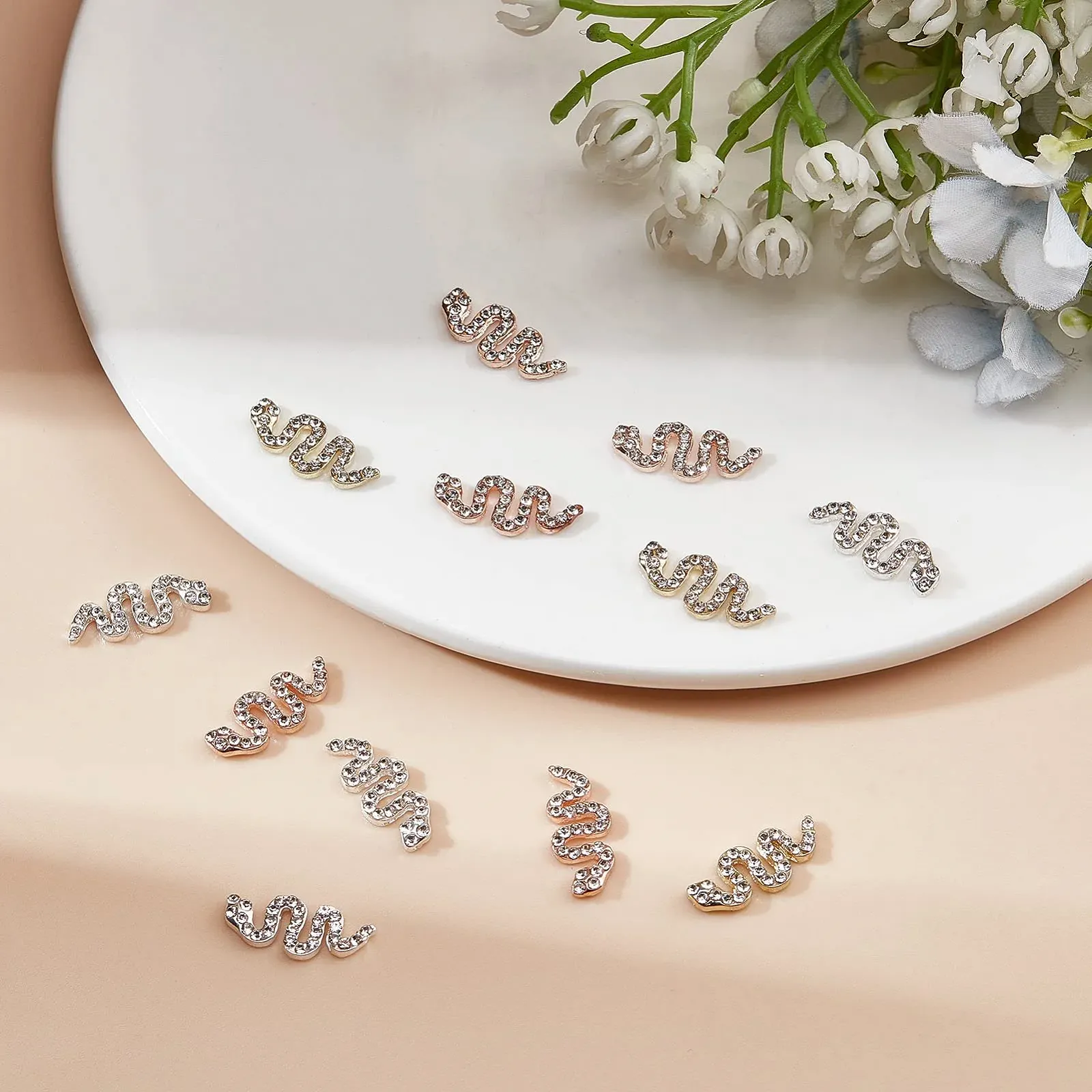 3D у вигляді змії NICENEEDED 15 шт, сплав, хвилясті, фото №4