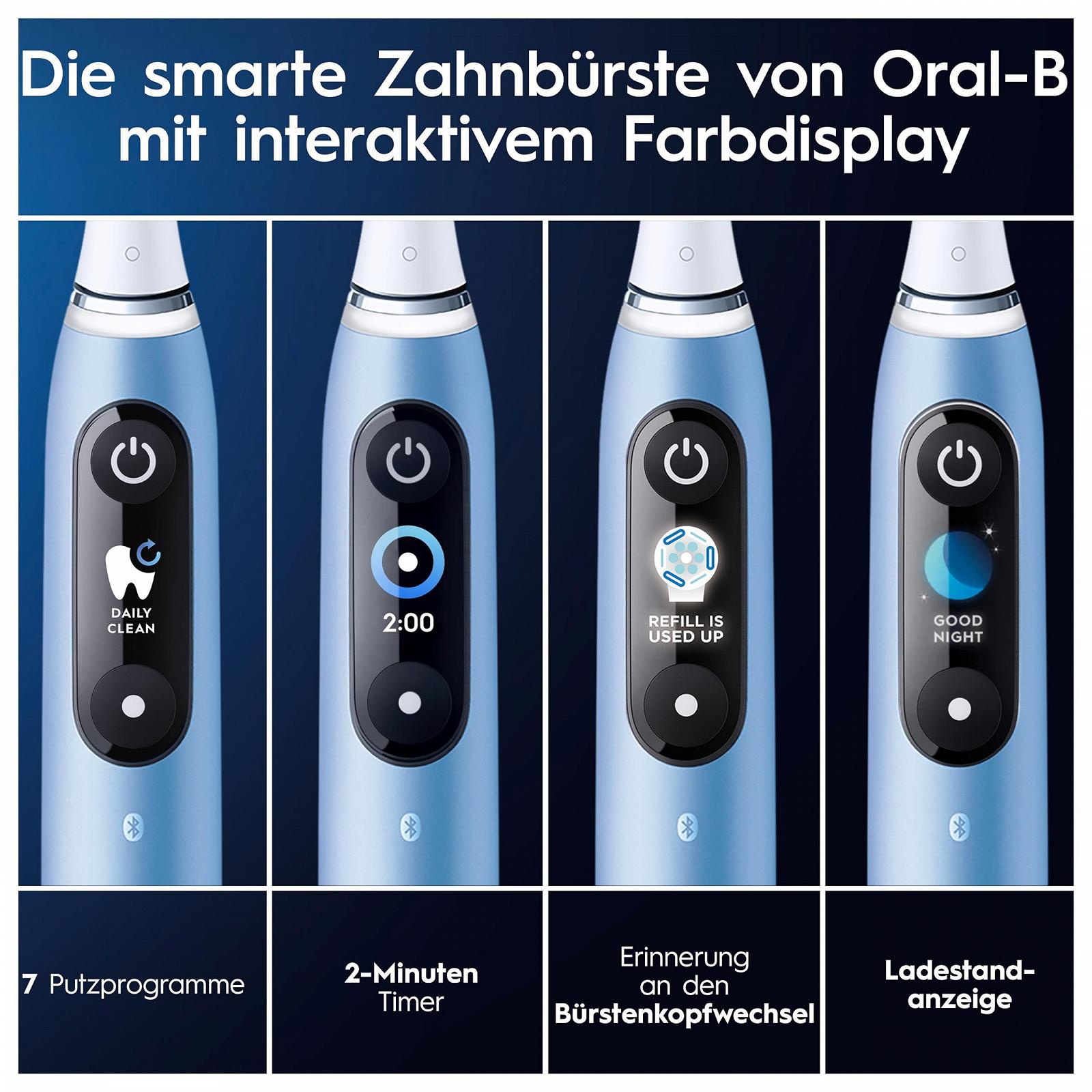 Зубная щетка электрическая Oral-B iO Series 9 Luxe Edition, 7 режимов чистки, магнитная технология и 3D-анализ, цветной дисплей, чехол для зарядки, Aqua Marine, фото №3