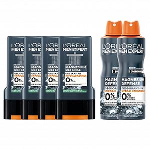 Набор гель для душа и дезодорант L'Oréal Paris Men Expert Magnesium Defense 4 шт. и 2 шт. - Фото 1