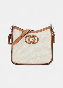 Жіноча сумка Guess Sebina / Через плече / Світло-коричнева - Фото 1