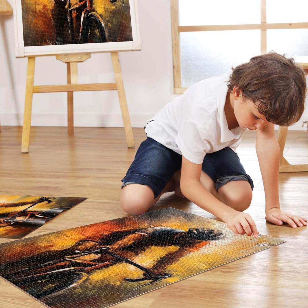 Пазл Масляная живопись велосипедиста 1000 деталей 38 x 26 см, фото №4