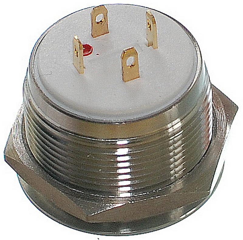 Кнопка антивандальна VJ Parts d25mm стрижка 22mm h20mm 4 контакт індикація, фото №2
