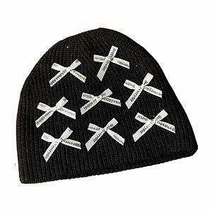 Вязаная крючком шапка-бини Ldabrye с бантом в японском стиле для девочек - Фото 1