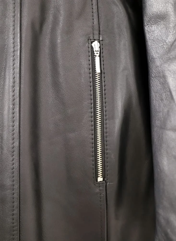 Женская куртка из натуральной кожи Maddox Nappa Длинная Черный, фото №4 Женская куртка из натуральной кожи Maddox Nappa Длинная Черный, фото №4