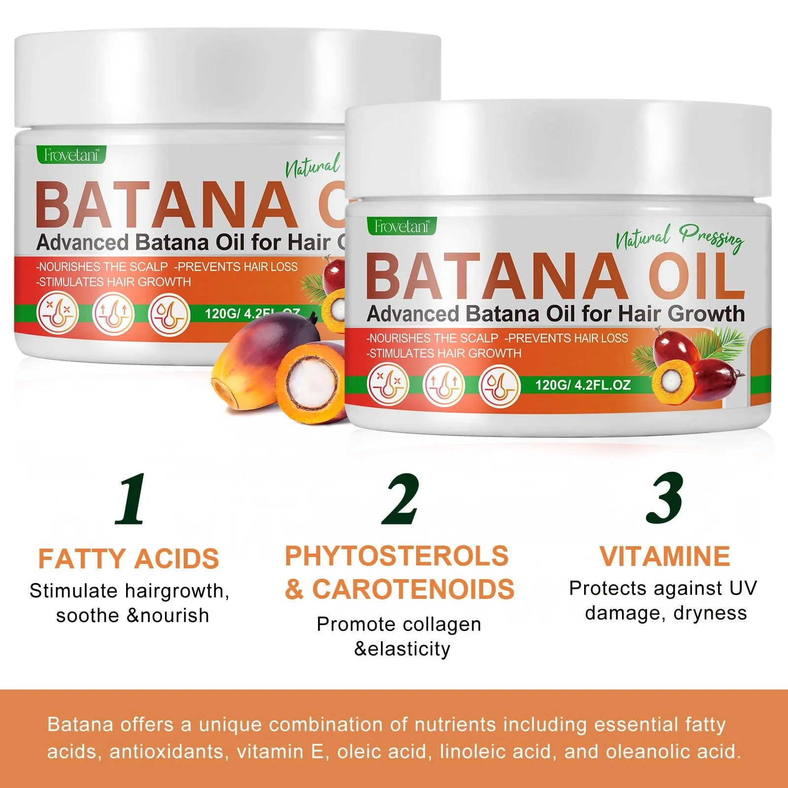 Олія Batana Frovetani для росту волосся, 100% органічна, 220 г, унісекс - для дорослих, фото №8
