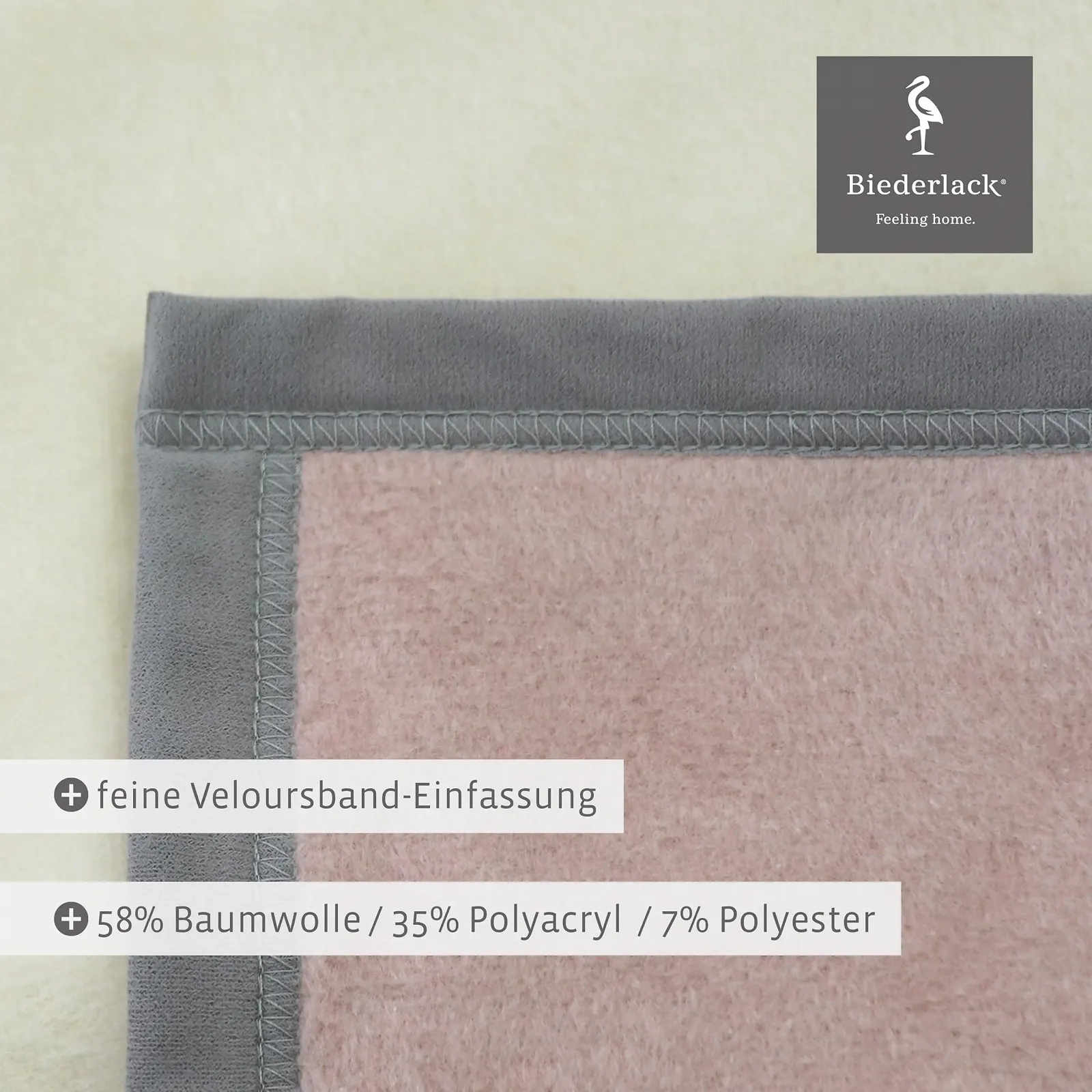 Покрывало Biederlack Velvety Soft Cuddly Blanket Хлопковая смесь Розовый в клетку Pastel Check 150 x 200 см, фото №5