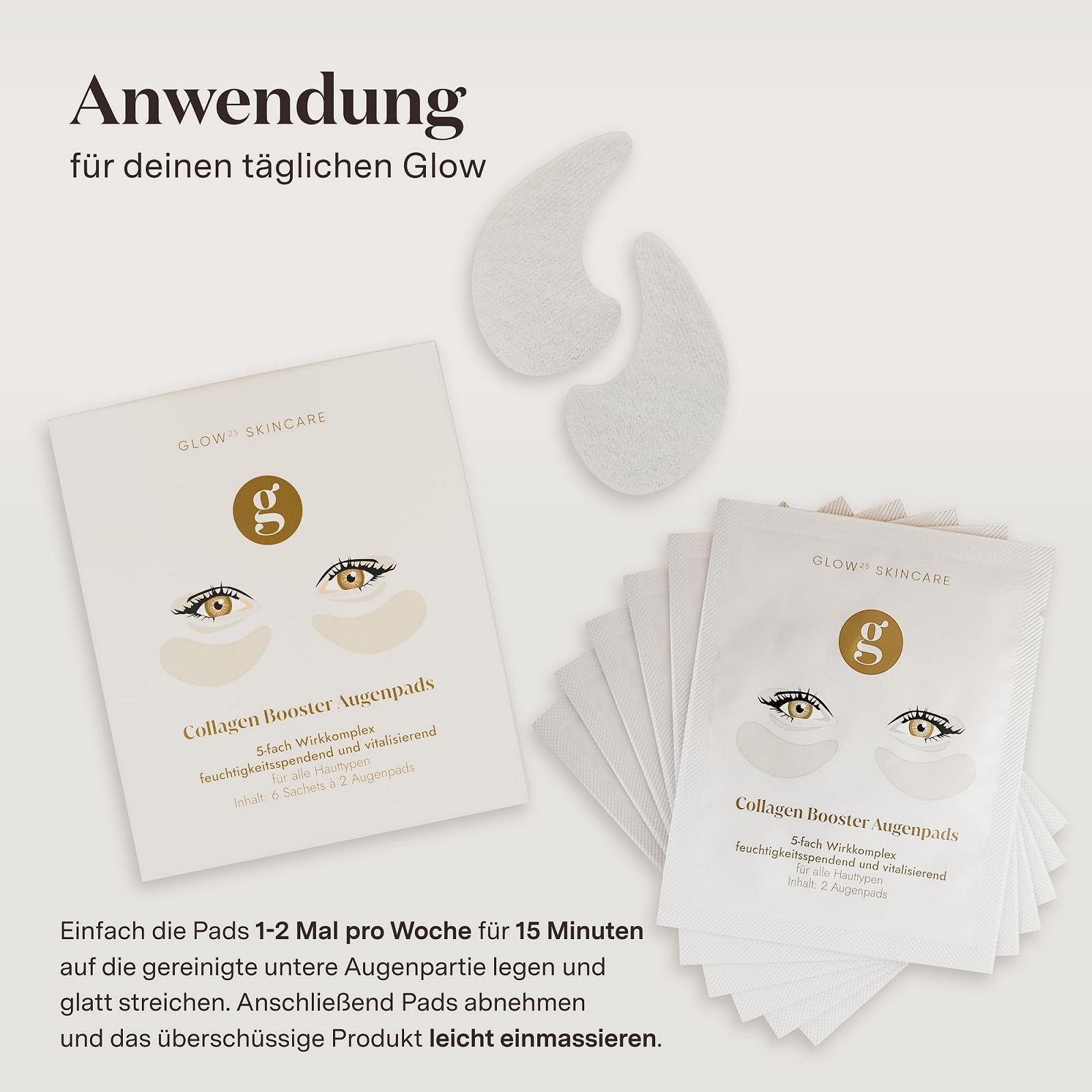 Патчі для очей Glow25 Collagen [6 саше] з 18 активними інгредієнтами - Патчі для очей з гіалуроновою кислотою, фото №3