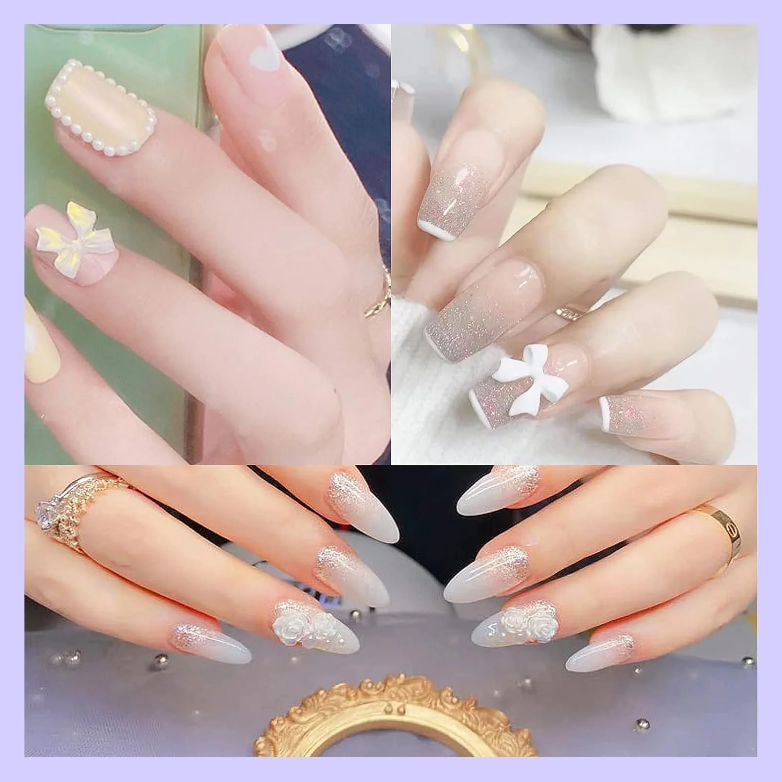 3D Украшения для ногтей Разные цвета Aurora Бабочка Стразы для ногтей Блеск и сияние, фото №6