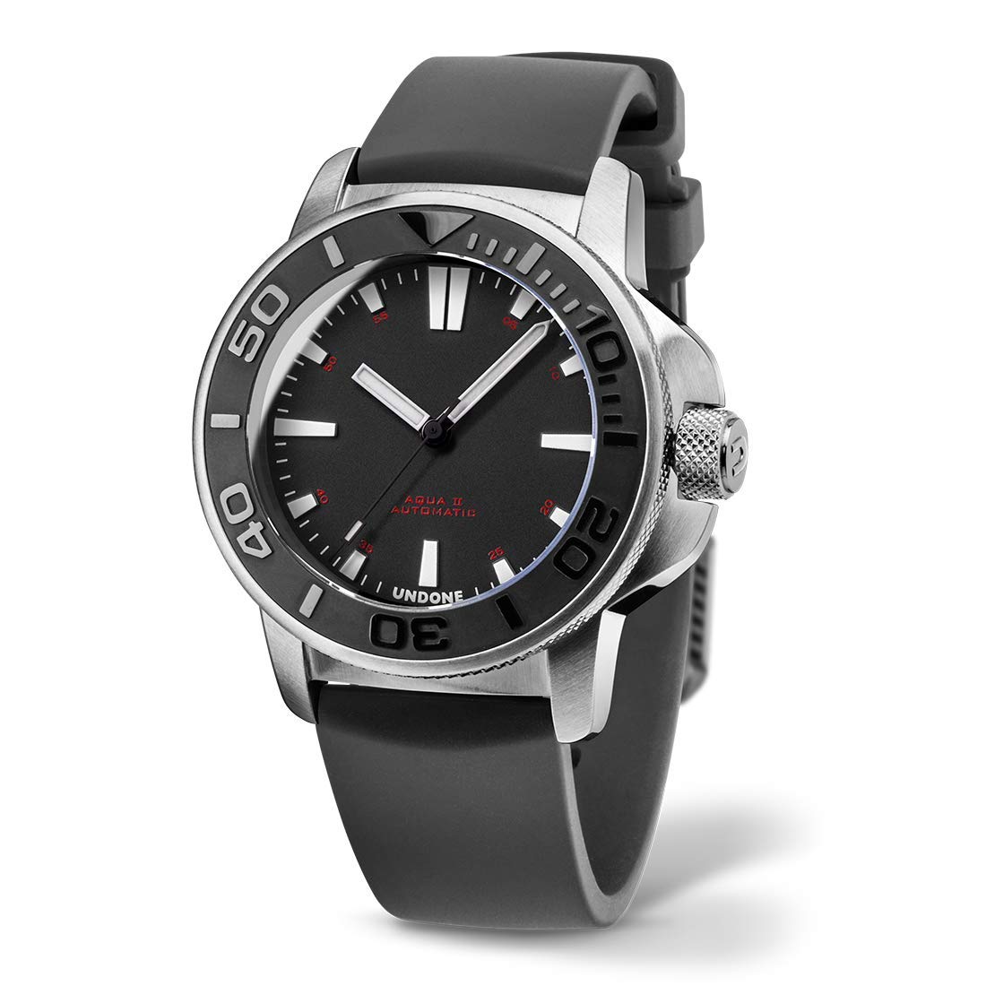 Годинник Undone Aqua 316L Steel Automatic Steel Чорний Силіконовий Submariner Сапфіровий Керамічний Дайвер, фото №2