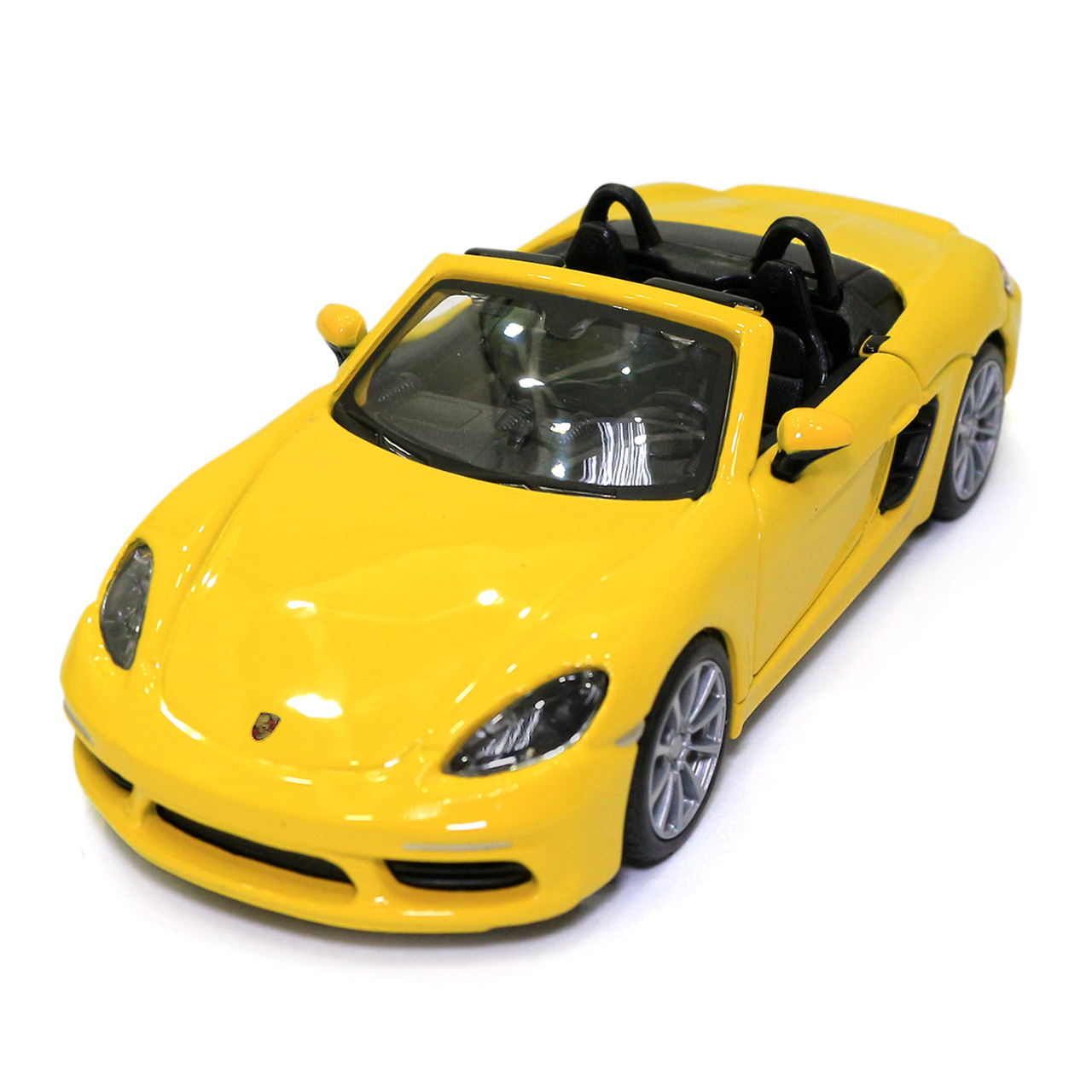 Машинка металлическая Porsche 718 Boxster Bburago Порше желтый 13*4*6 см (18-43049), фото №2
