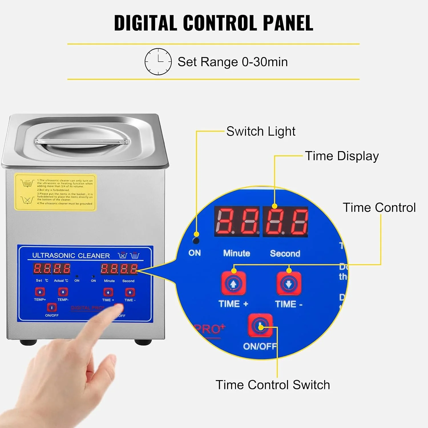 Ультразвуковой очиститель Vevor Ultrasonic Cleaner TH-08A 1.3л. Silver, фото №6 Ультразвуковой очиститель Vevor Ultrasonic Cleaner TH-08A 1.3л. Silver, фото №6