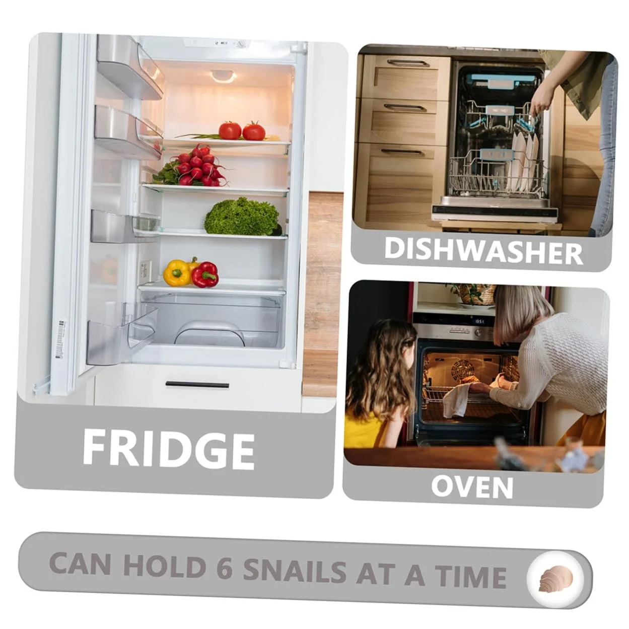 Форма для запекания улиток TOYANDONA керамическая, 2 шт, термостойкая, с отверстиями и нескользящим дном, фото №5