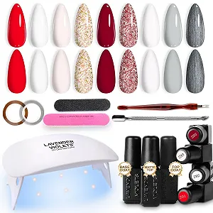 Гель-лак Lavender Violets R651 з LED лампою, базою, матовим покриттям, 19 шт - Фото 1