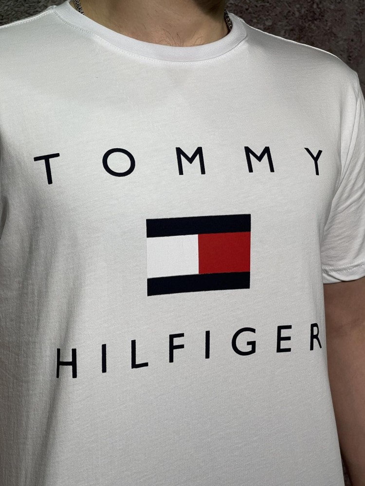 Футболка Tommy Hilfiger біла вел лого, фото №7 Футболка Tommy Hilfiger біла вел лого, фото №7