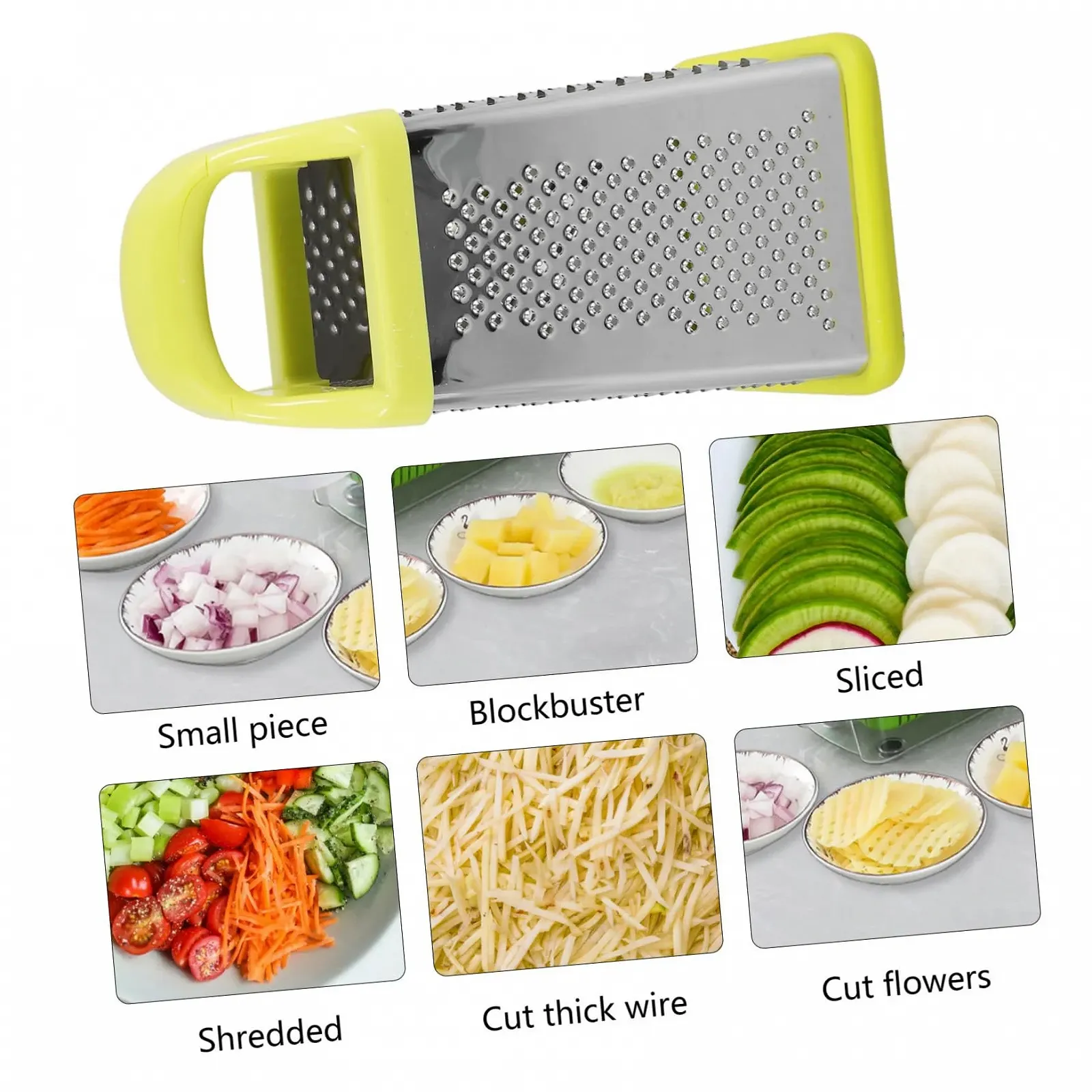 Терка з 4 сторін з контейнером для зберігання, для овочів і картоплі, багатофункціональна, нержавіюча сталь, фото №6